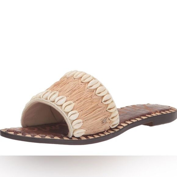 Sam Edelman Shoes - Sam Edelman Sandals Tan Cream Shell Size 7.5